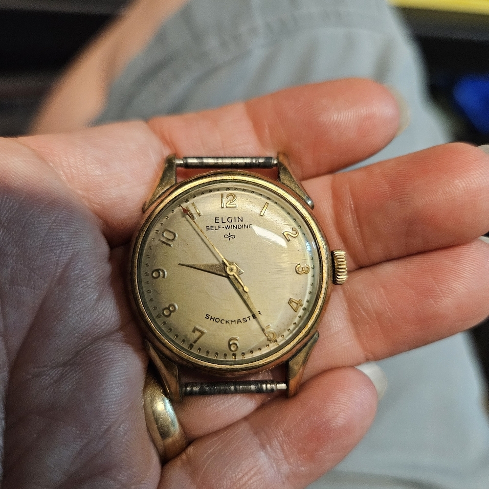 Vintage ELGIN Shockmaster Gold-Filled Self-Winding Watch UNTESTED